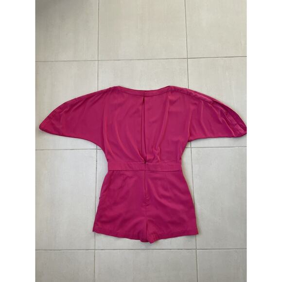 Diane von Furstenberg Romper Shorts Soleil Silk Stretch Pleated FLAW - Picture 4 of 15